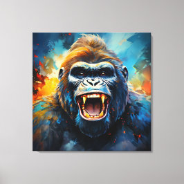 Lächeln Gorilla Leinwanddruck