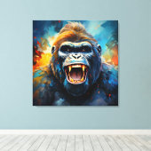 Lächeln Gorilla Leinwanddruck (Insitu (Holzboden))