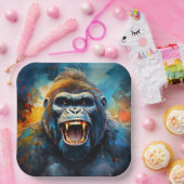 Lächeln Gorilla Pappteller (Party)