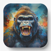 Lächeln Gorilla Pappteller (Vorderseite)