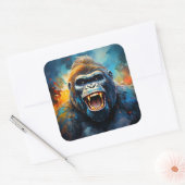 Lächeln Gorilla Quadratischer Aufkleber (Umschlag)