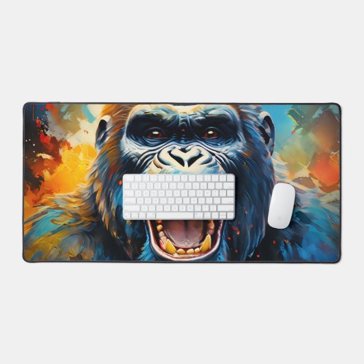 Lächeln Gorilla Schreibtischunterlage (Tastatur & Maus)