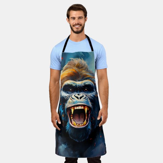 Lächeln Gorilla Schürze (Getragen)