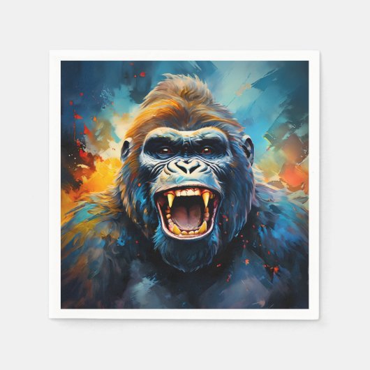 Lächeln Gorilla Serviette (Vorderseite)