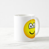 Lächeln! großer tellow Emoticon Kaffeetasse (VorderseiteRechts)
