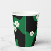 Lächeln - Grün, Creme und Schwarz Pappbecher (Rechts)