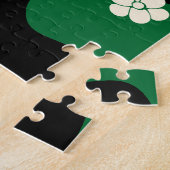 Lächeln - Grün, Creme und Schwarz Puzzle (Seite)