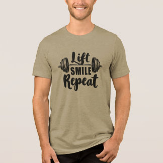 Lächeln Heben Wiederholen Gym Motivation Gewichthe Tri-Blend Shirt