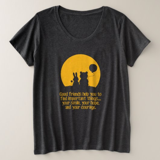 Lächeln, Hoffnung, Mut Große Größe T-Shirt (Design vorne)