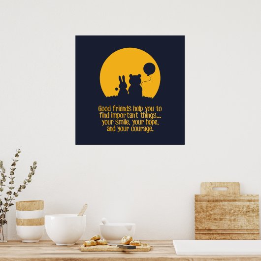 Lächeln, Hoffnung, Mut Poster (Küche)