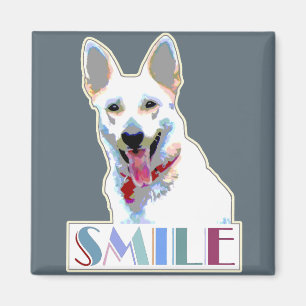 Lächeln Hund fröhlich Motivierend Spaß fröhlich Magnet