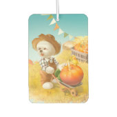 Lächeln Hund mit Rollkarren Autolufterfrischer (Vorderseite)