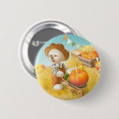 Lächeln Hund mit Rollkarren Button (Vorne & Hinten)