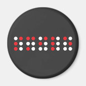 Lächeln im Braille-Code, Brailleschrift voor blind Magnet (Vorne)