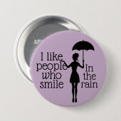 Lächeln im Regen-Knopf Button (Vorne & Hinten)