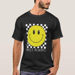 Lächeln immer Niedlich Gelb Happy Peace Lächeln Ge T-Shirt