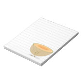 Lächeln in Cantaloupe White Gray Lines Notizblock (Rotiert)