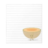 Lächeln in Cantaloupe White Gray Lines Notizblock (Vorderseite)