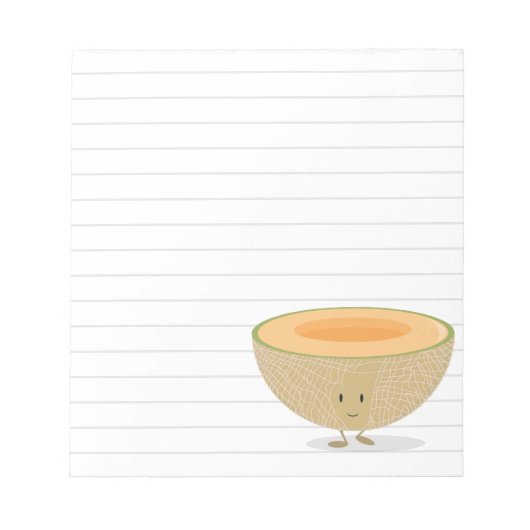 Lächeln in Cantaloupe White Gray Lines Notizblock (Vorderseite)