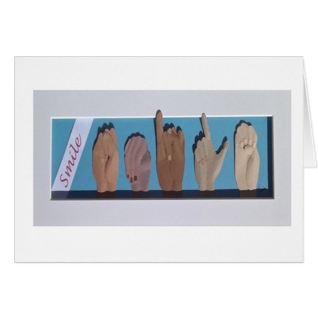 "Lächeln" in der Gebärdensprache (Vorderseite (Horizontal))