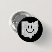Lächeln in OH - Funny Ohio Happy Face Button (Vorne & Hinten)