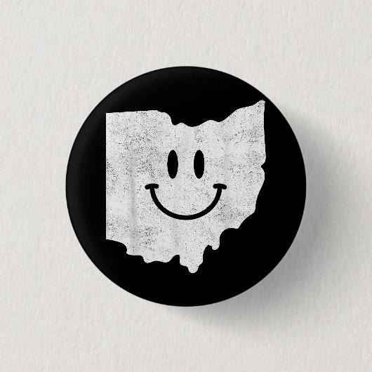 Lächeln in OH - Funny Ohio Happy Face Button (Vorderseite)