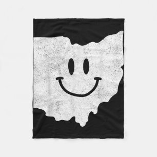 Lächeln in OH - Funny Ohio Happy Face Fleecedecke