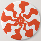 Lächeln in Orange & White Button (Vorderseite)