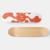 Lächeln in Orange & White Skateboard (Horizontal)