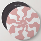 Lächeln in Rosa und Weiß Button (Vorne & Hinten)