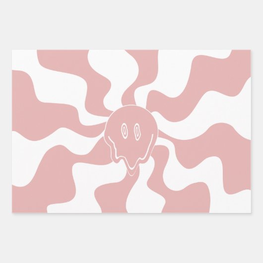 Lächeln in Rosa und Weiß Geschenkpapier Set (Vorderseite 2)