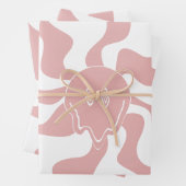 Lächeln in Rosa und Weiß Geschenkpapier Set (Beispiel)