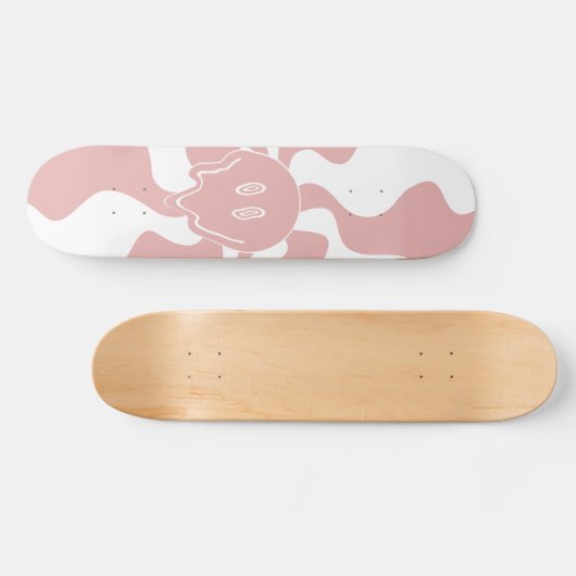 Lächeln in Rosa und Weiß Skateboard (Horizontal)