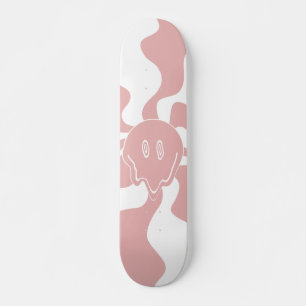 Lächeln in Rosa und Weiß Skateboard