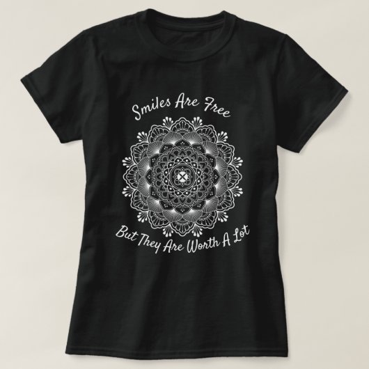 Lächeln Inspiration White Mandala Dream Catcher T-Shirt (Design vorne)
