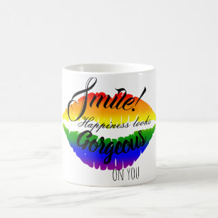 Lächeln inspirierend kaffeetasse