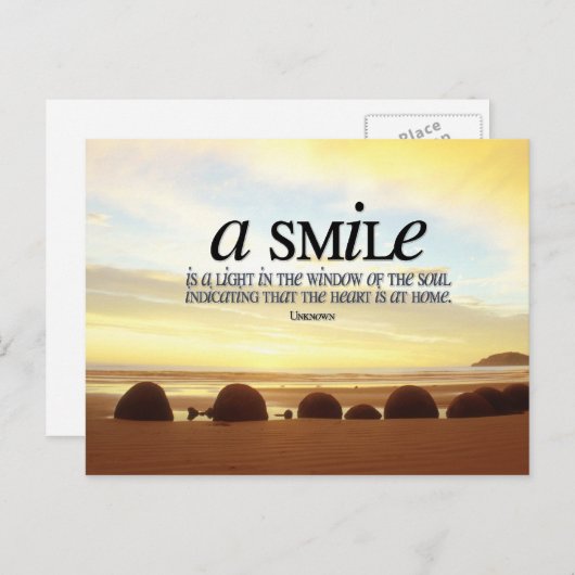 Lächeln inspirierende Postkarte (Vorne/Hinten)