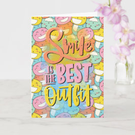 Lächeln ist das beste Outfit! Motivierend Karte