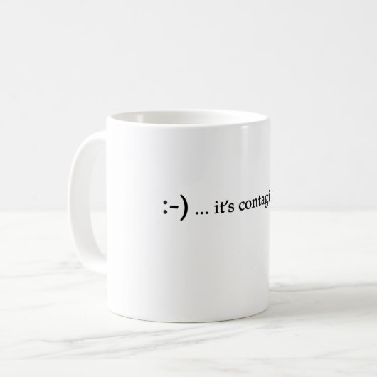Lächeln… ist es ansteckende Tasse (Vorderseite Links)