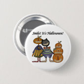 Lächeln ist es Halloween Button (Vorne & Hinten)