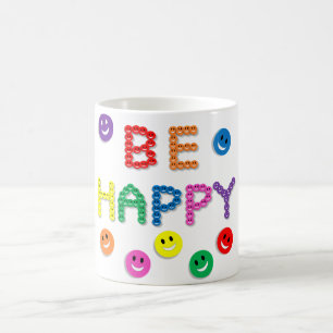 Lächeln ist glücklicher Gesichts-Spaß-lustiges Kaffeetasse