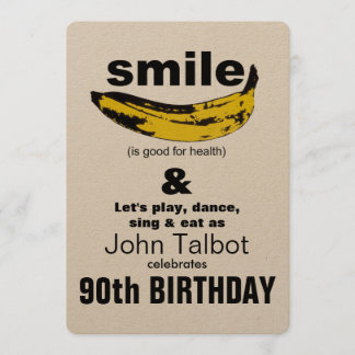 Lächeln ist gut 90. Geburtstagsparty Einladung