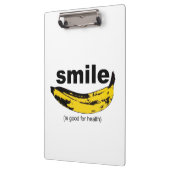 Lächeln ist gut für Gesundheit Klemmbrett (Links)