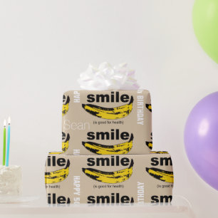 Lächeln ist gut für Health Banana 50. Geburtstag W Geschenkpapier