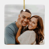 Lächeln ist Liebe, Weihnachten Hochzeit Keramikornament (Rückseite)