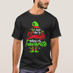 Lächeln ist mein liebstes Niedliches Weihnachtself T-Shirt