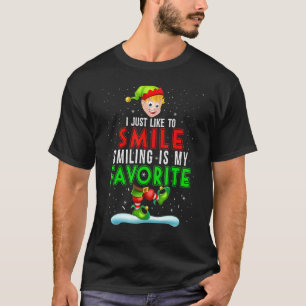Lächeln ist mein liebstes Niedliches Weihnachtself T-Shirt