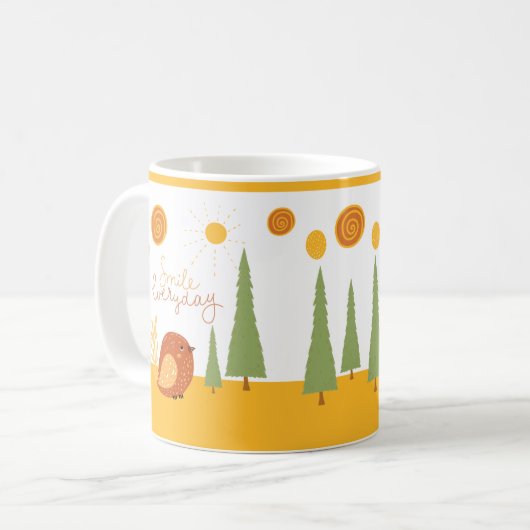 Lächeln Jeden Boho Bird Sun Niedlich Kaffeetasse (Vorderseite Links)