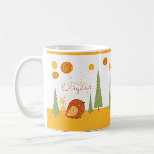 Lächeln Jeden Boho Bird Sun Niedlich Kaffeetasse (Links)