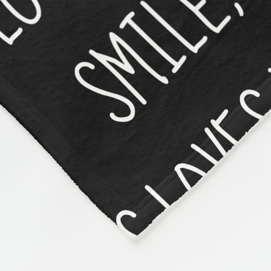 Lächeln, Jesus Liebe Sie Schwarz und Weiß Fleecedecke (Ecke)